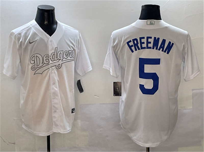 Men's Los Angeles Dodgers 5 Freddie Freeman White Fashion Cool Base Stitched Baseball Jersey