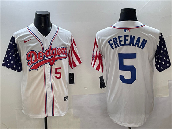 Men's Los Angeles Dodgers 5 Freddie Freeman White Limited Stitched Baseball Jersey