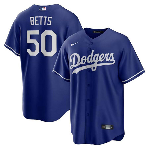 Men's Los Angeles Dodgers 50 Mookie Betts Royal Limited Stitched Baseball Jersey