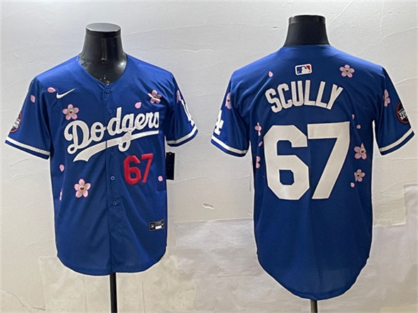Men's Los Angeles Dodgers 67 Vin Scully Royal 2025 Tokyo Series Limited Stitched Baseball Jersey
