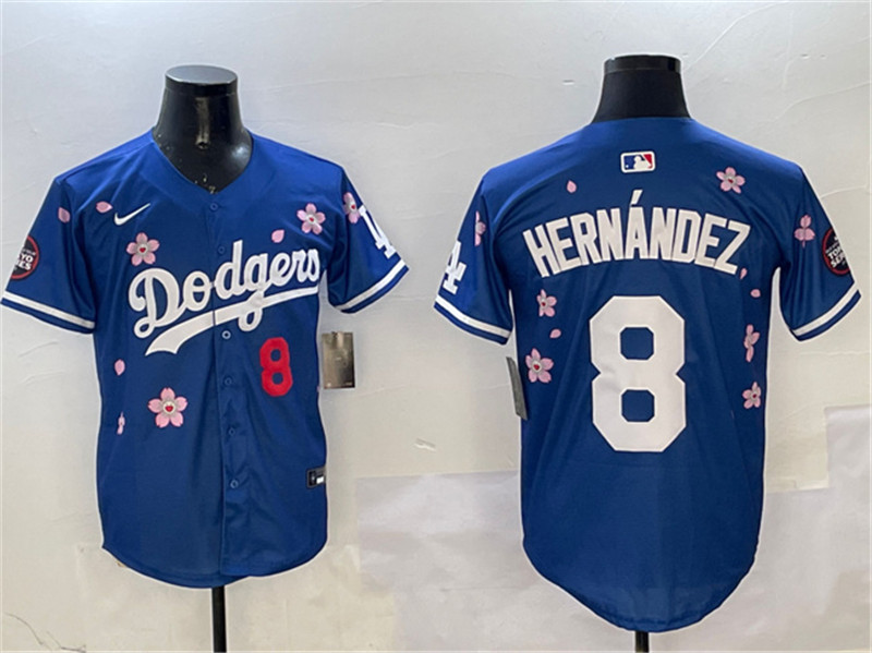 Men's Los Angeles Dodgers 8 Enrique Hernandez Royal 2025 Tokyo Series Limited Stitched Baseball Jersey