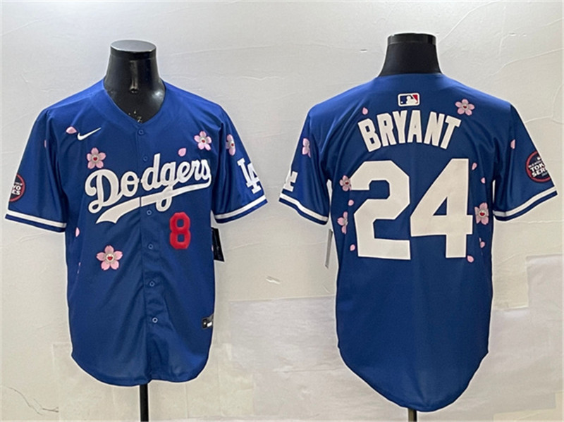 Men's Los Angeles Dodgers Front 8 Back 24 Kobe Bryant Royal 2025 Tokyo Series Limited Stitched Baseball Jersey