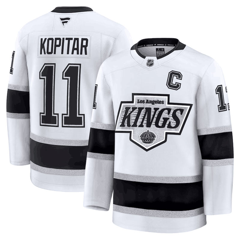 Men's Los Angeles Kings 11 Anze Kopitar White 2024 25 Away Stitched Hockey Jersey