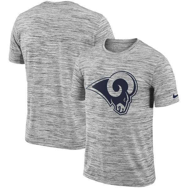 Men's Los Angeles Rams  Heathered Black Sideline Legend Velocity Travel Performance T Shirt