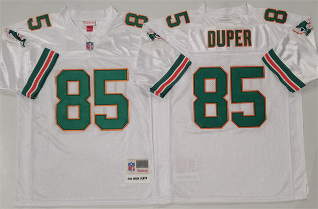 Men's Miami Dolphins 85 Mark Duper White Throwback Stitched Football Jersey