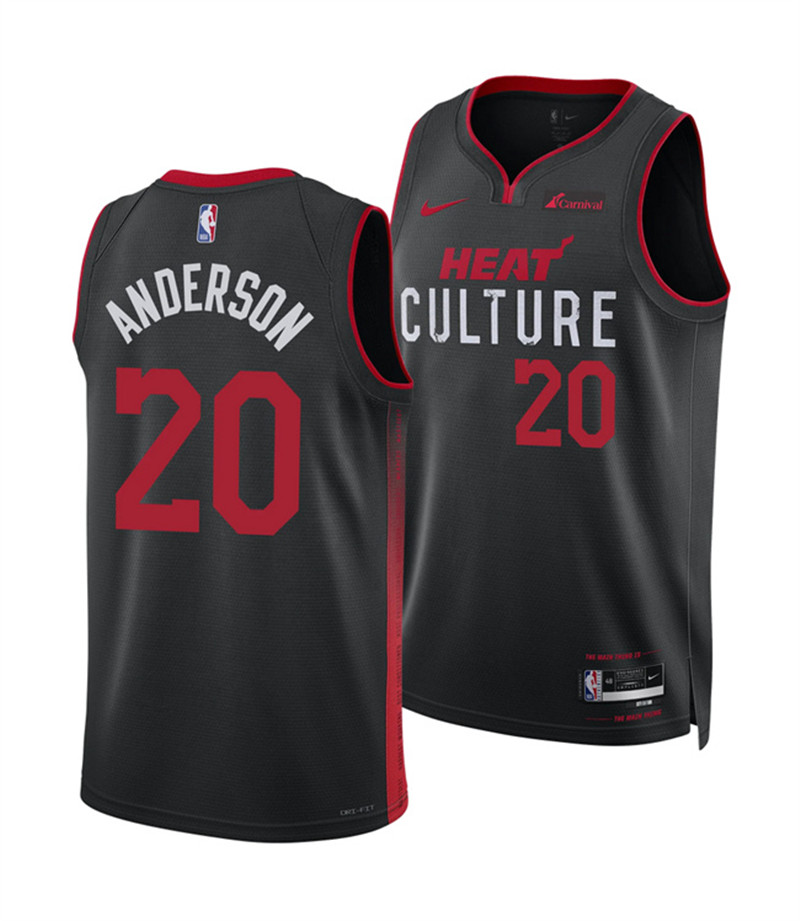 Men's Miami Heat 20 Kyle Anderson Black 2025 City Edition Stitched Basketball Jersey
