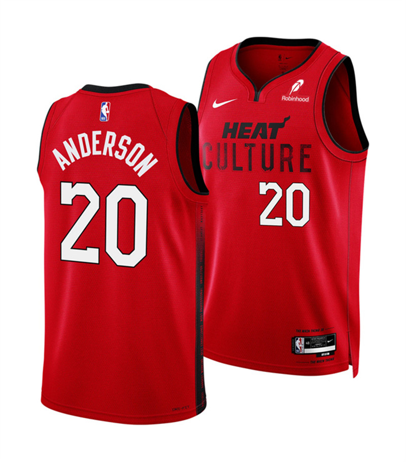 Men's Miami Heat 20 Kyle Anderson Red 2025 City Edition Stitched Basketball Jersey