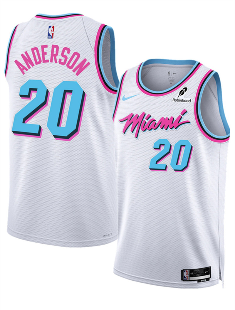 Men's Miami Heat 20 Kyle Anderson White 2025 City Edition Stitched Basketball Jersey