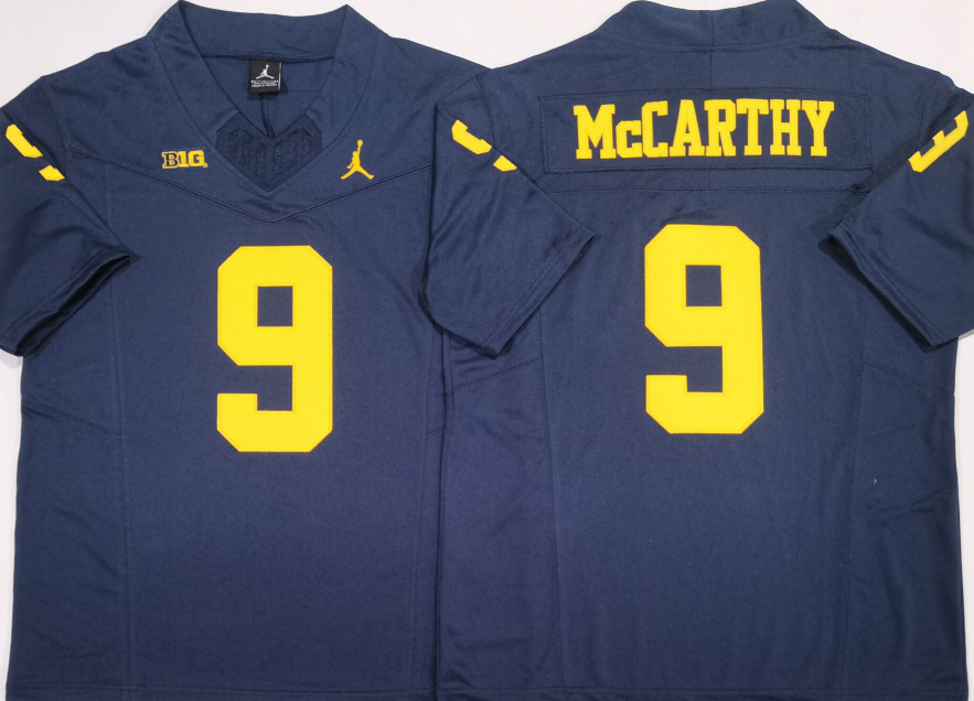 Men's Michigan Wolverines 9 J.J. McCarthy Navy 2024 F.U.S.E. Stitched Jersey