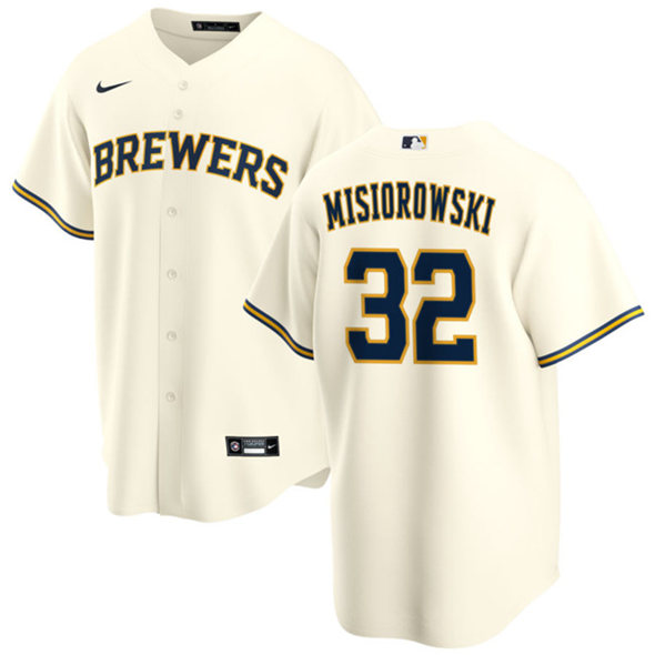 Men's Milwaukee Brewers 32 Jacob Misiorowski Cream 2025 Stitched Baseball Jersey