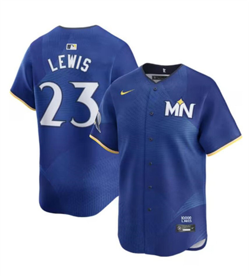 Men's Minnesota Twins 23 Royce Lewis Royal 2024 City Connect Limited Stitched Baseball Jersey