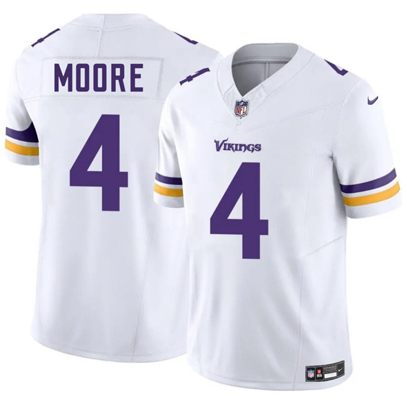 Men's Minnesota Vikings 4 Rondale Moore White 2025 F.U.S.E. Vapor Untouchable Limited Football Stitched Jersey