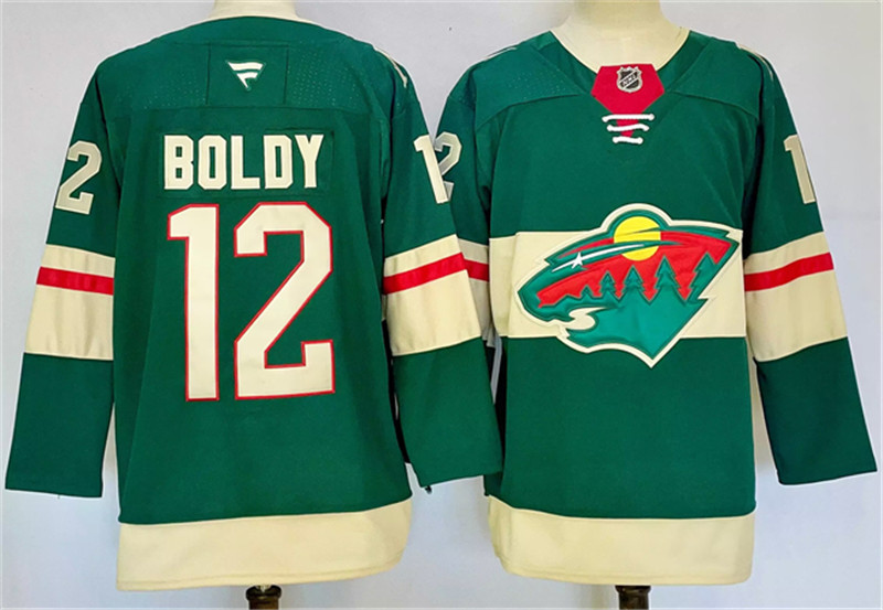Men's Minnesota Wild 12 Matt Boldy Green 2024 25 Home Stitched Hockey Jersey