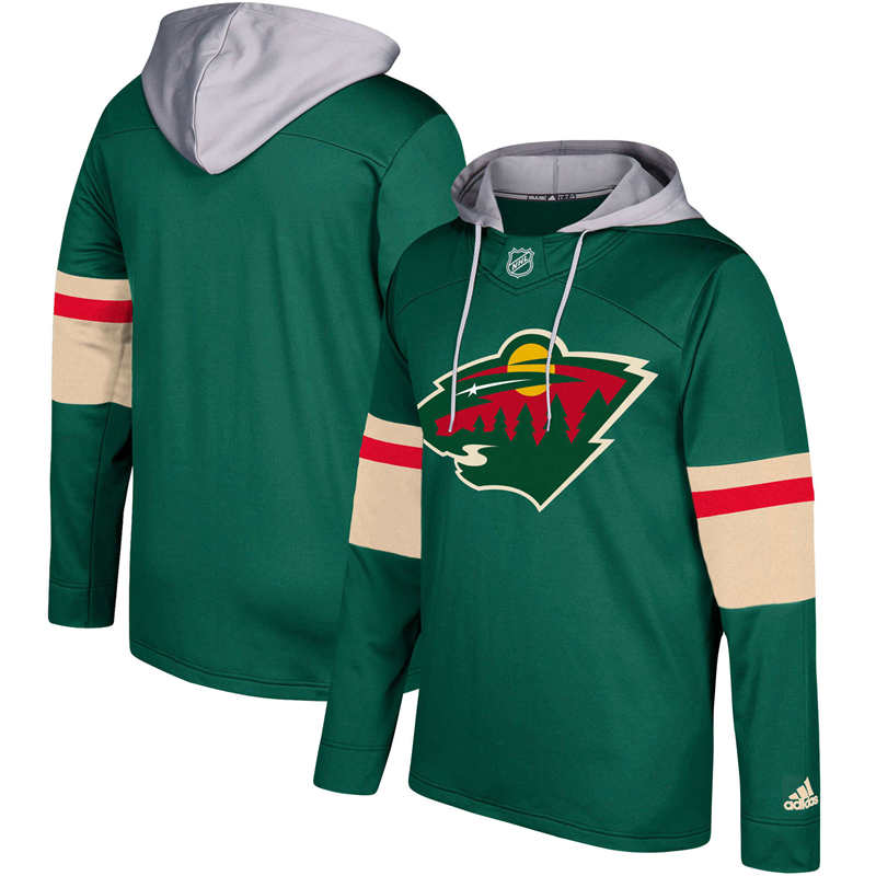 Men's Minnesota Wild  Green Silver Jersey Pullover Hoodie