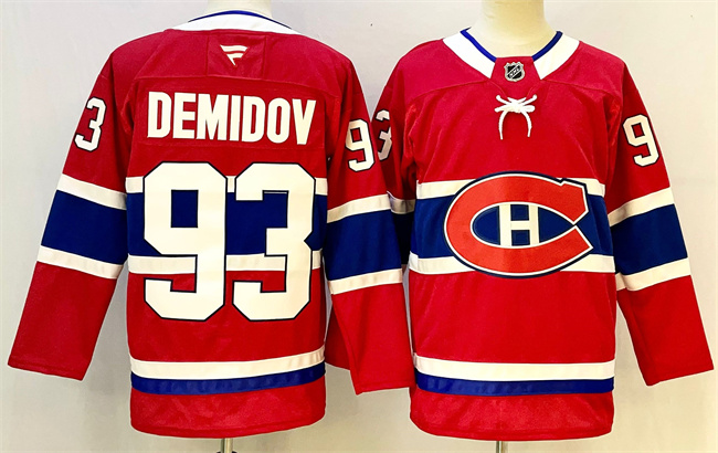 Men's Montreal Canadiens 93 Ivan Demidov Red 2024 25 Stitched Jersey