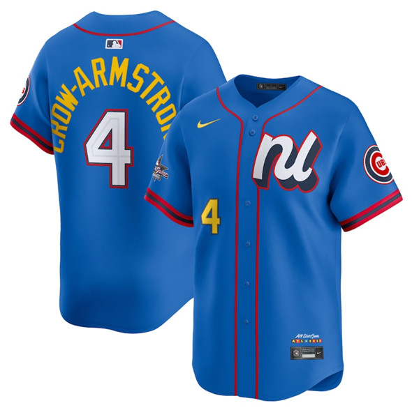 Men's National League 4 Pete Crow Armstrong Blue 2025 All Star Edition Limited Stitched Baseball Jersey