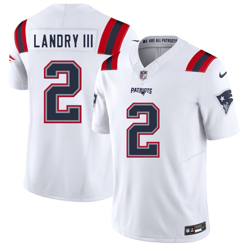 Men's New England Patriots 2 Harold Landry III White 2025 F.U.S.E. Vapor Limited Football Stitched Jersey