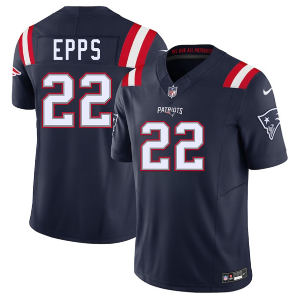 Men's New England Patriots 22 Marcus Epps Navy 2025 F.U.S.E. Vapor Limited Football Stitched Jersey