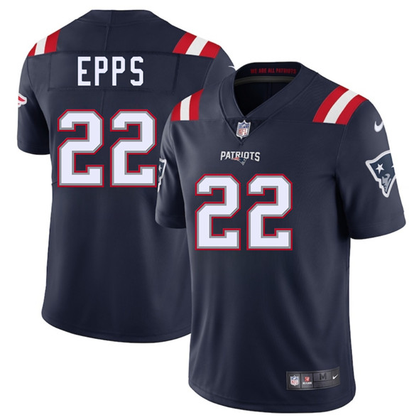 Men's New England Patriots 22 Marcus Epps Navy 2025 Vapor Limited Football Stitched Jersey