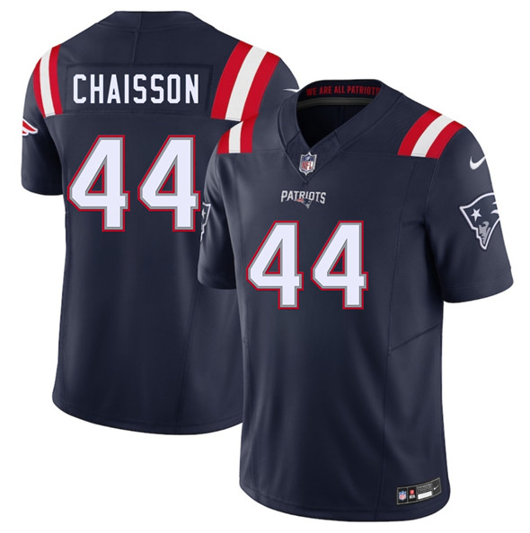 Men's New England Patriots 44 K'Lavon Chaisson Navy 2025 F.U.S.E. Vapor Limited Football Stitched Jersey