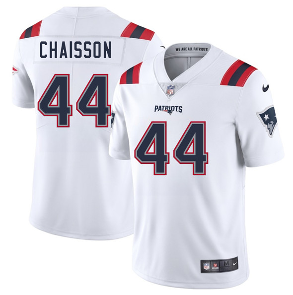 Men's New England Patriots 44 K'Lavon Chaisson White 2025 Vapor Limited Football Stitched Jersey