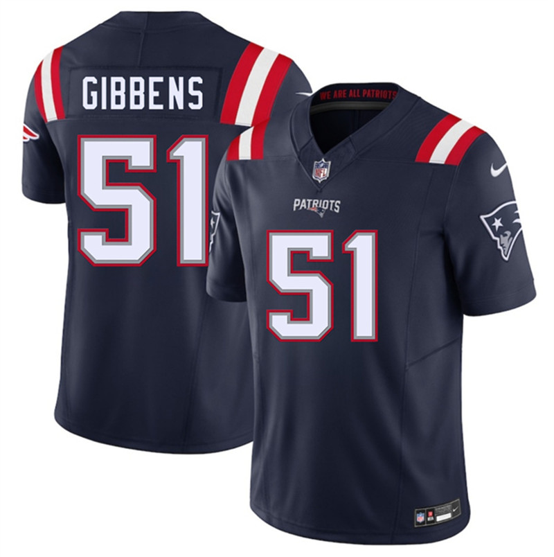 Men's New England Patriots 51 Jack Gibbens Navy 2025 F.U.S.E. Vapor Limited Football Stitched Jersey