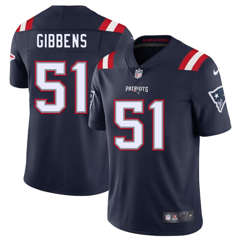 Men's New England Patriots 51 Jack Gibbens Navy 2025 Vapor Limited Football Stitched Jersey