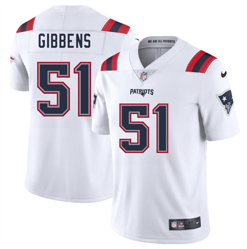 Men's New England Patriots 51 Jack Gibbens White 2025 Vapor Limited Football Stitched Jersey