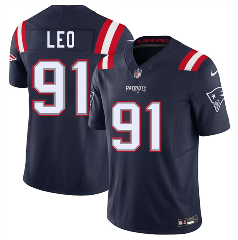 Men's New England Patriots 91 Titus Leo Navy 2025 F.U.S.E. Vapor Limited Football Stitched Jersey