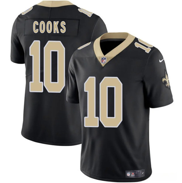 Men's New Orleans Saints 10 Brandin Cooks Black 2025 Vapor Limited Football Stitched Jersey