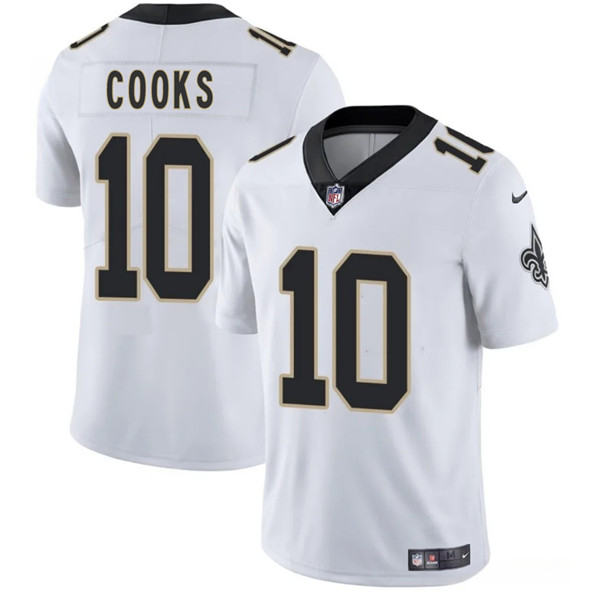 Men's New Orleans Saints 10 Brandin Cooks White 2025 Vapor Limited Football Stitched Jersey