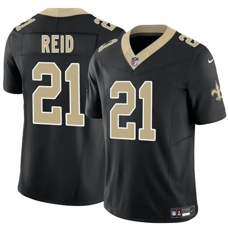 Men's New Orleans Saints 21 Justin Reid Black 2025 F.U.S.E. Vapor Limited Football Stitched Jersey