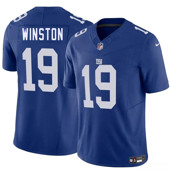 Men's New York Giants 19 Jameis Winston Blue 2025 F.U.S.E. Vapor Untouchable Limited Football Stitched Jersey