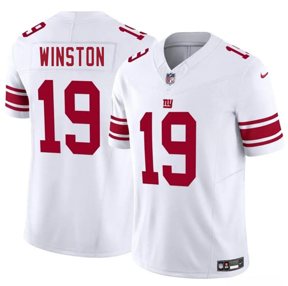 Men's New York Giants 19 Jameis Winston White 2025 F.U.S.E. Vapor Untouchable Limited Football Stitched Jersey