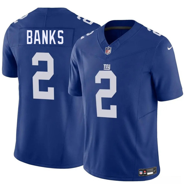 Men's New York Giants 2 Deonte Banks Blue 2025 F.U.S.E. Vapor Untouchable Limited Football Stitched Jersey