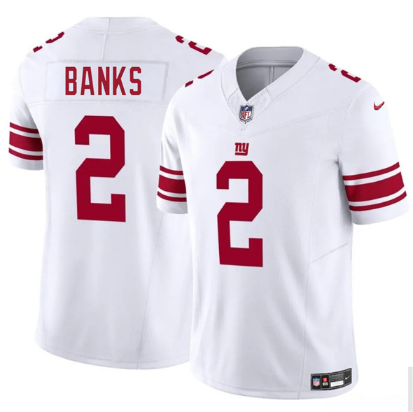 Men's New York Giants 2 Deonte Banks White 2025 F.U.S.E. Vapor Untouchable Limited Football Stitched Jersey