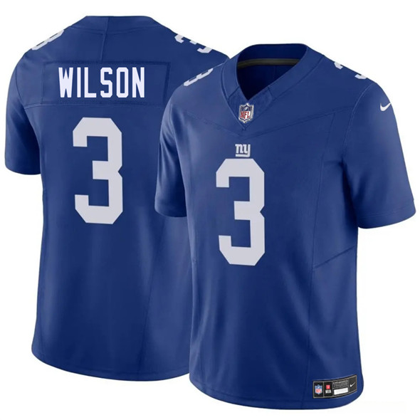 Men's New York Giants 3 Russell Wilson Blue 2025 F.U.S.E. Vapor Untouchable Limited Football Stitched Jersey