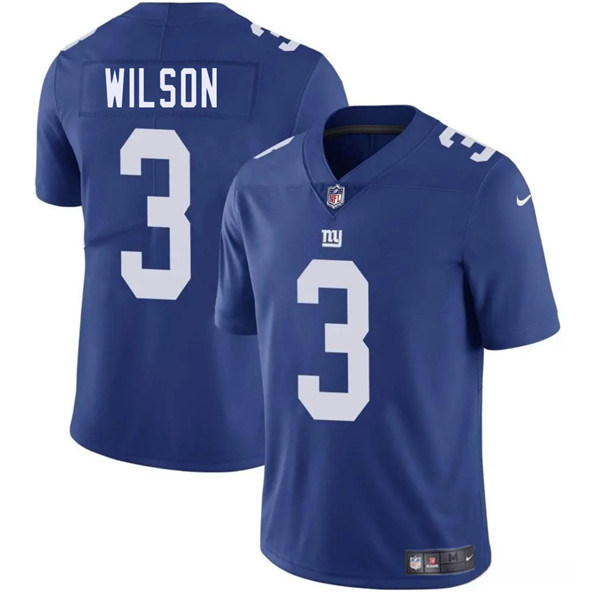 Men's New York Giants 3 Russell Wilson Blue 2025 Vapor Untouchable Limited Football Stitched Jersey