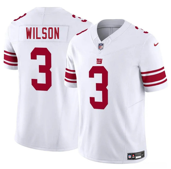 Men's New York Giants 3 Russell Wilson White 2025 F.U.S.E. Vapor Untouchable Limited Football Stitched Jersey
