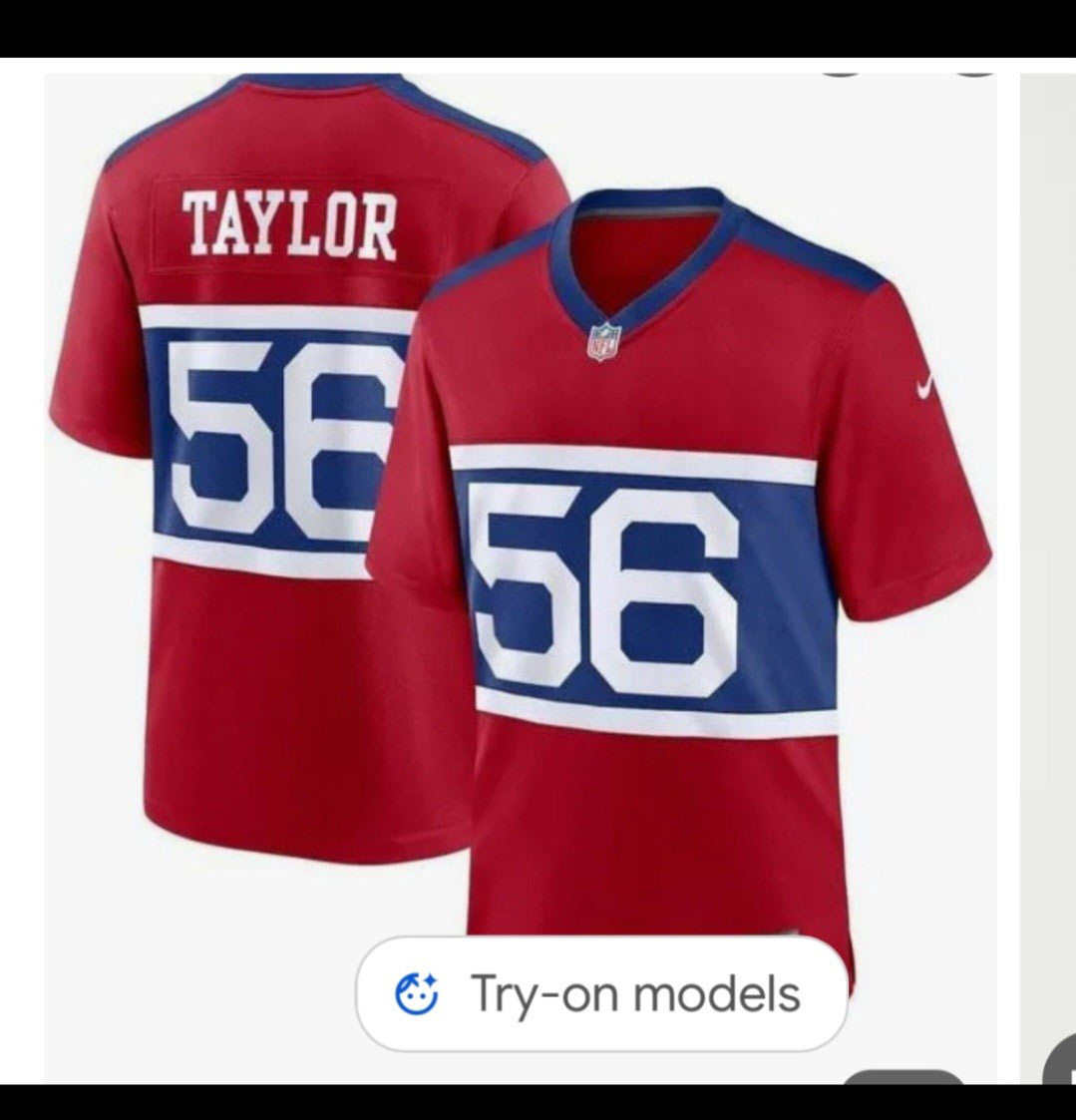 Men's New York Giants 56 Lawrence Taylor Century Red Alternate Vapor Limited Football Stitched Jersey