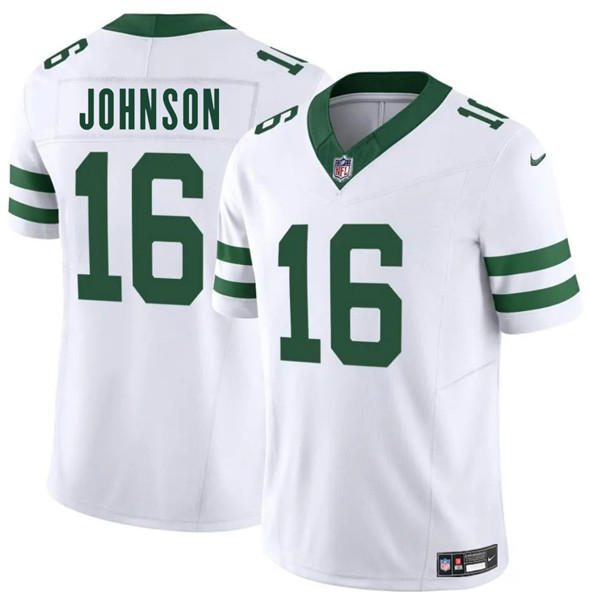 Men's New York Jets 16 Tyler Johnson White 2025 F.U.S.E. Vapor Untouchable Limited Football Stitched Jersey