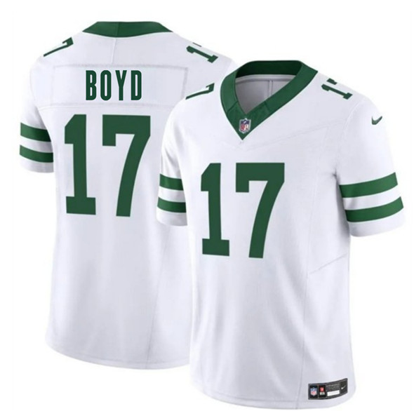 Men's New York Jets 17 Kris Boyd White 2025 F.U.S.E. Vapor Untouchable Limited Football Stitched Jersey