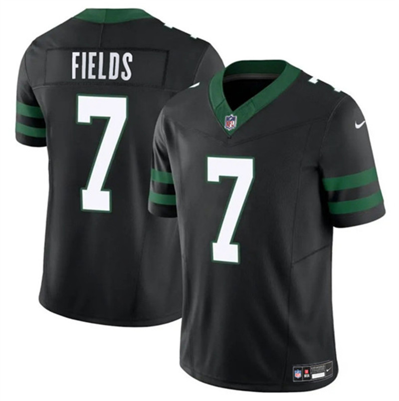 Men's New York Jets 7 Justin Fields Black 2025 F.U.S.E. Vapor Untouchable Limited Football Stitched Jersey