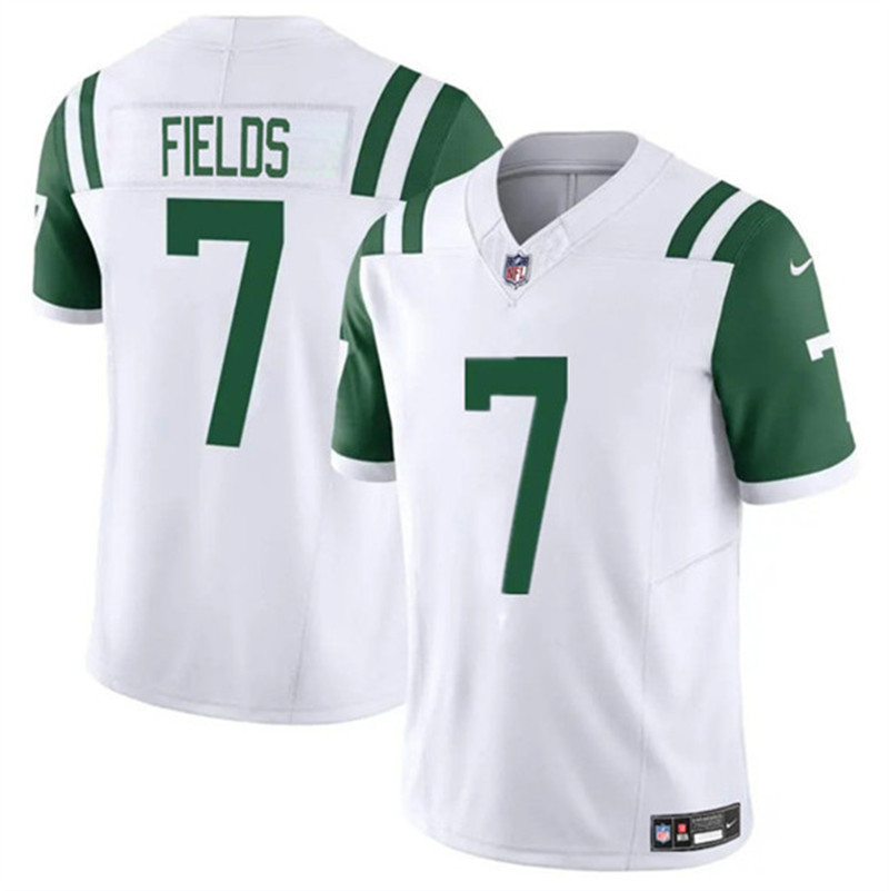 Men's New York Jets 7 Justin Fields White 2025 F.U.S.E. Classic Alternate Vapor Untouchable Limited Football Stitched Jersey