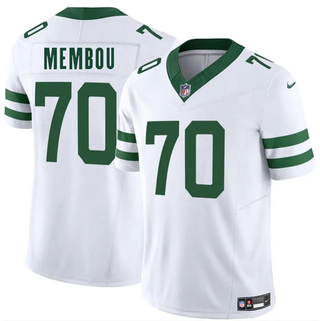 Men's New York Jets 70 Armand Membou White 2025 Draft F.U.S.E. Vapor Untouchable Limited Football Stitched Jersey