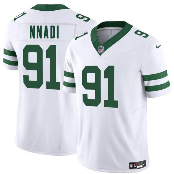 Men's New York Jets 91 Derrick Nnadi White 2025 F.U.S.E. Vapor Untouchable Limited Football Stitched Jersey