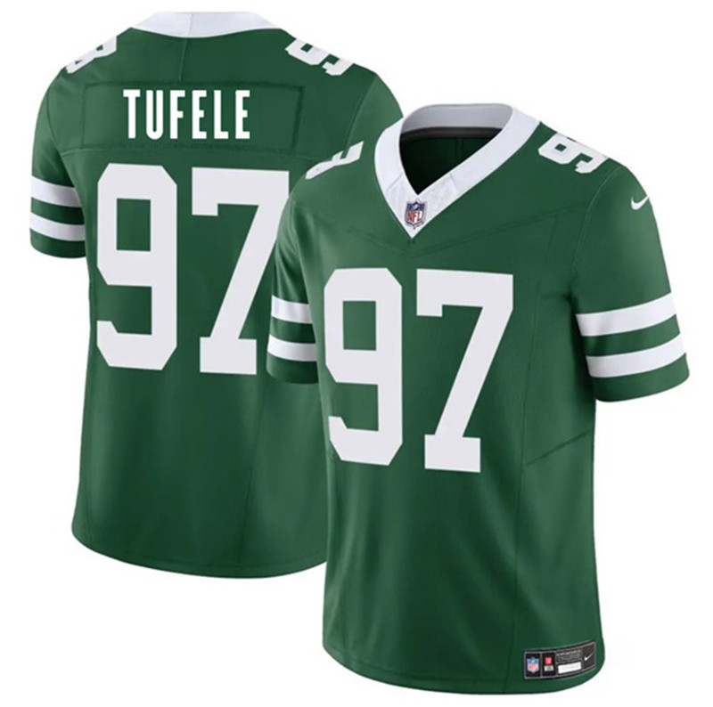 Men's New York Jets 97 Jay Tufele Green 2025 F.U.S.E. Vapor Untouchable Limited Football Stitched Jersey