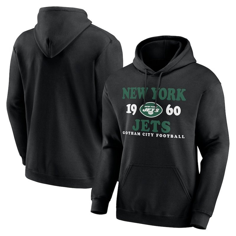 Men's New York Jets Black Fierce Competitor Pullover Hoodie