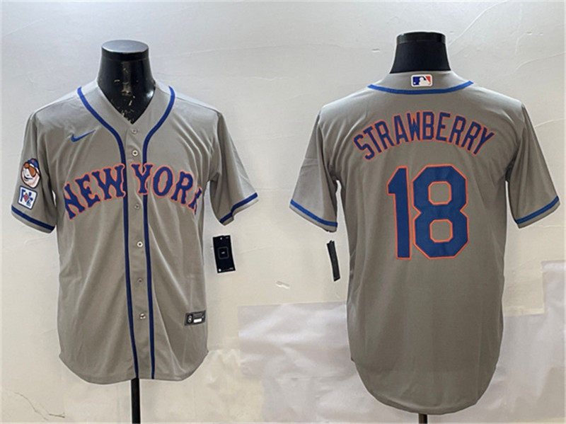 Men's New York Mets 18 Darryl Strawberry Grey 2025 Spring Training Cool Base Stitched Baseball Jersey