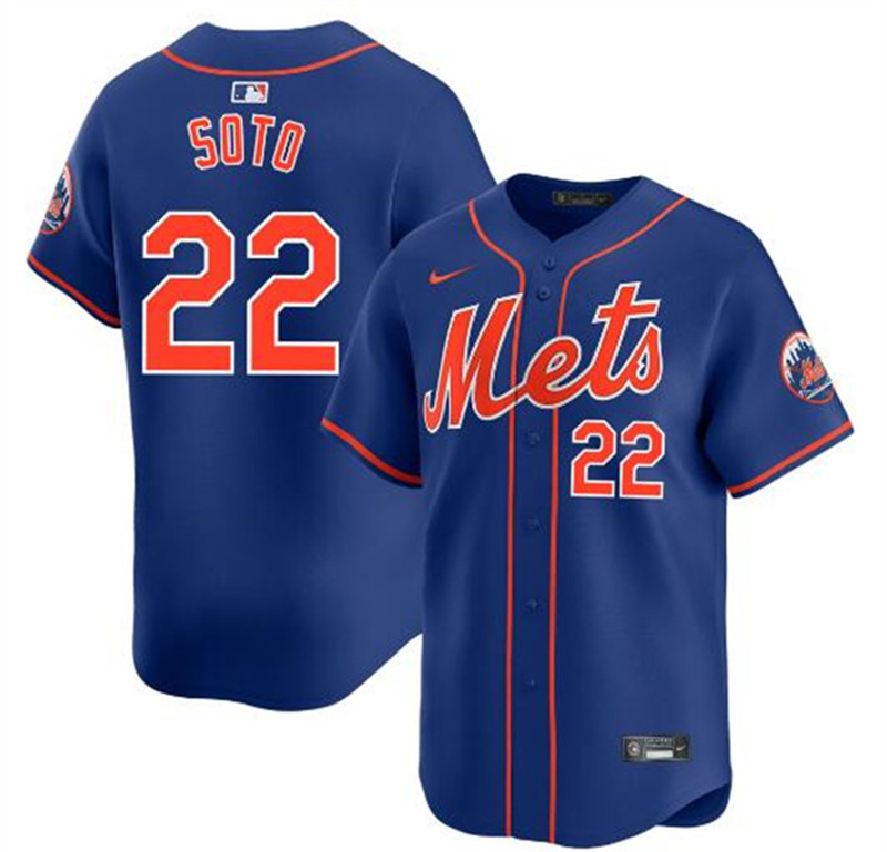 Men's New York Mets 22 Juan Soto Royal 2024 Alternate Limited Stitched Baseball Jersey